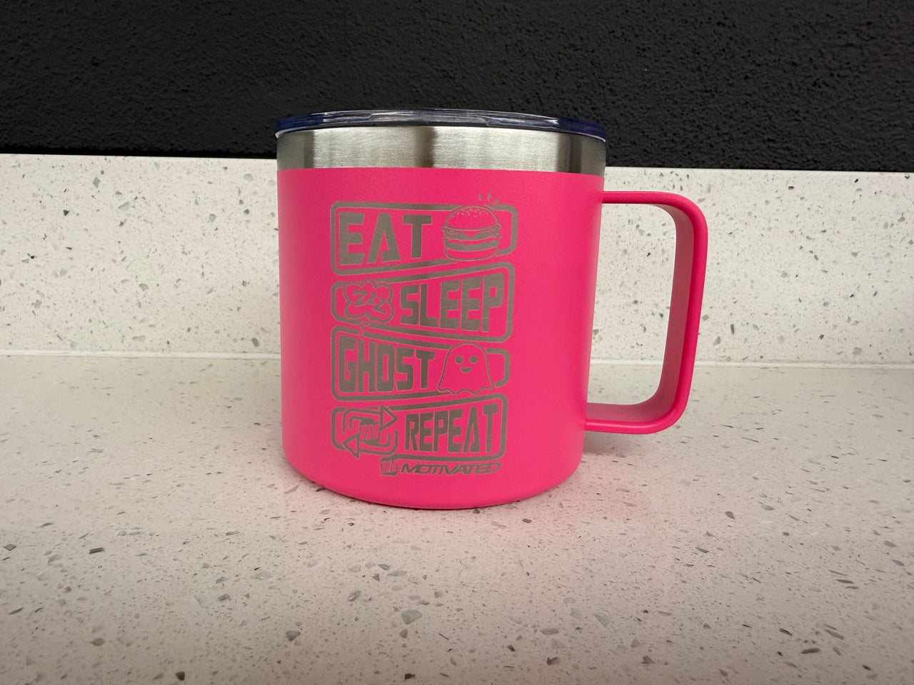 Eat Sleep Ghost Coffee Mug (Pink)