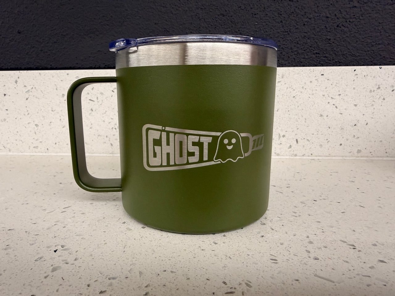 Eat Sleep Ghost Coffee Mug (Olive)