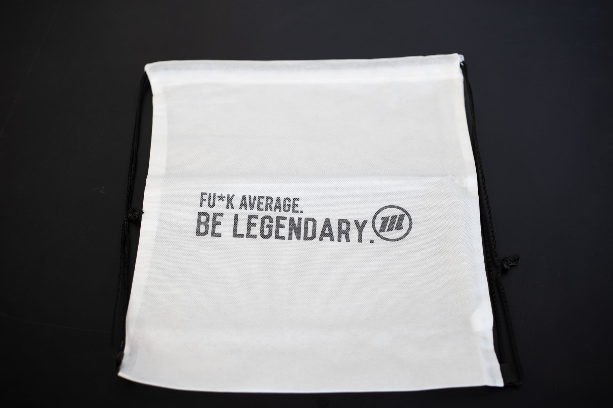 Be Legendary Drawstring Bag- White